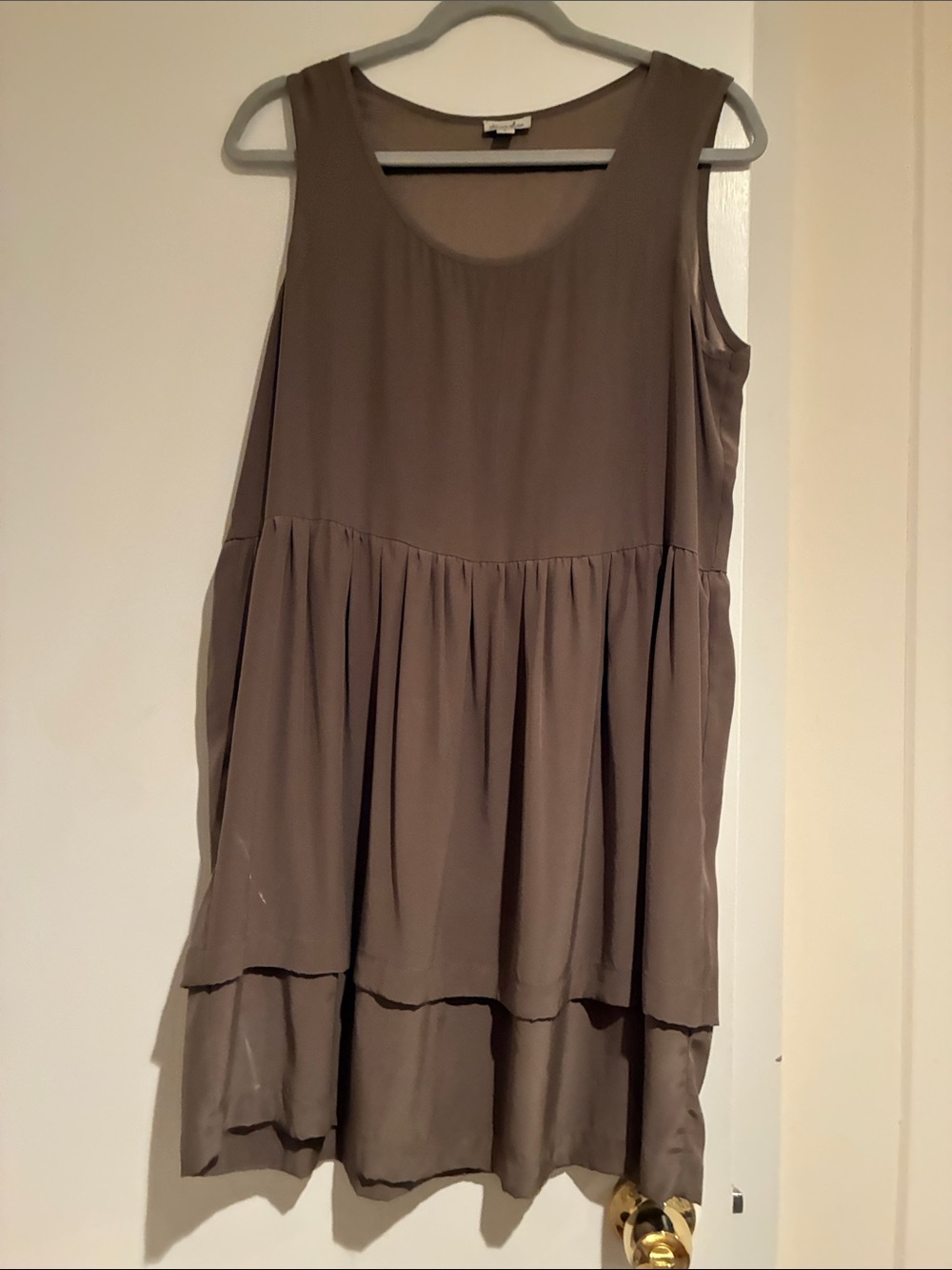 Steven Alan Sleeveless Tiered Mini Dress in Taupe